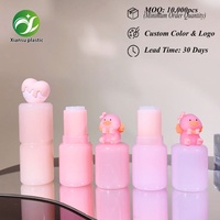Tube de rouge à lèvres vide mini rond 3,5g au design populaire, personnalisable avec logo, emballage de baume à lèvres rose écologique, outils de maquillage cosmétique en forme de cœur