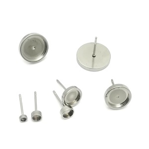 Stainless Steel Earring <b>Posts</b> <b>Round</b> Base Studs For Earring Making Hypoallergenic Jewelry Findings Components - Product Image 4