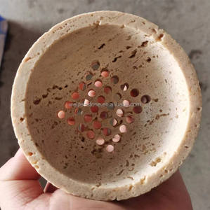 Pierre Naturelle 36 Trous Marbre <span class=keywords><strong>Beige</strong></span> <span class=keywords><strong>Travertin</strong></span> Encensoir Porte Bâton D'encens Arabe <span class=keywords><strong>Clair</strong></span> Brûleur D'encens Arabe 2024 - Product Image 2