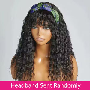 Peluca de Cabello Humano Remy Brasileño 100% Virgen con <span class=keywords><strong>Flequillo</strong></span>, Sin Pegamento, Sin Encaje, Hecha a Máquina, con Cutícula Alineada - Product Image 2