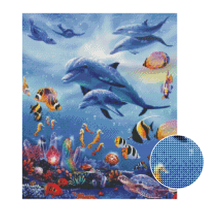 Giang Tô Nhà <span class=keywords><strong>M</strong></span>áy Thiết Kế <span class=keywords><strong>M</strong></span>ới Củ<span class=keywords><strong>a</strong></span> Cá Heo 5D Kim Cương Sơn Set Handpainted Vuông AB Đầy Đủ Kim Cương Bộ Dụng Cụ Nghệ Thuật Cho Người Lớn - Product Image 2