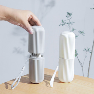Support de <span class=keywords><strong>Brosse</strong></span> à Dents de Voyage Pratique avec Gobelet de Lavage, Ensemble Tasse à Brosser et à Rincer en Plastique, Boîte de Rangement pour Brosses à Dents pour la Vente en Gros - Product Image 3