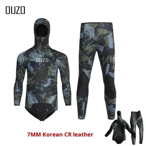7mm néoprène deux pièces Camouflage combinaison résistant au froid chaud épaissi CR combinaison de plongée pour la chasse sous-marine chasse hiver Sport nautique - Product Image 5