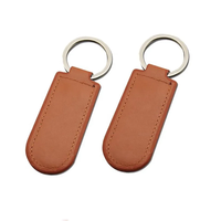 Porte-clés en cuir PU personnalisé avec mini-étiquette NFC 13,56 MHz, carte intelligente RFID NFC 213
