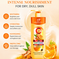 Fabricant de lotion 500ml Biologique Hydratation Profonde Nourrissante Vitamine C Curcuma Éclaircissant Produits de Soin pour Peaux Africaines