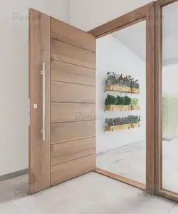 Ikealuminum 2023 nfrc隔音朴素柚木价格木质大门设计室外玻璃木门家用木门