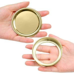 Tapas y anillos para conservas de tarros Mason de <span class=keywords><strong>boca</strong></span> ancha, tapa de rosca a prueba de fugas de tipo dividido, Material de Metal plateado - Product Image 4