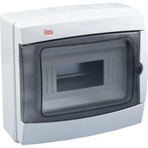 Rosio RS3908-T a parete con 8 moduli griy IP65 Din Bar Max 13A corrente 250V Max tensione materiale PC - Product Image 1
