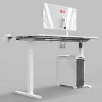 Nouveau bureau électrique réglable en hauteur en métal blanc et noir moderne pour hommes, mobilier de bureau commercial