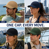 Gorra Deportiva Ultraligera, Plegable, Tejido Sin Costuras, Transpirable, de Secado Rápido, Lavable, Incrushable, con Recuperación de Forma, Perfil Bajo, OEM