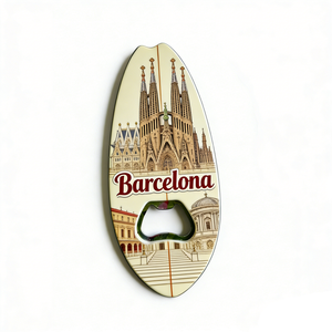 Nuevo Producto España Málaga Madrid Barcelona Recuerdo Turístico Abridor de Botellas con Forma de Tabla de Surf Imán para Refrigerador - Product Image 4
