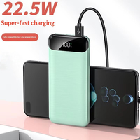 Batterie externe en plastique 20 000 mAh haute capacité, charge ultra-rapide, portable, logo personnalisé, cadeau, batterie au lithium polymère, écran LED