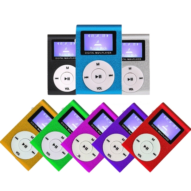 Original 128M+Earphone+Cable Mini Lavalier Metal MP3 USB1.1/2.0 Music Player With Screen 90mAh MiniPlayer