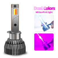 Prix Usine M6P 120W Ampoule LED Bicolore Commutable Blanc Rose Violet avec Driver Externe Canbus Sans Erreur H1 H3 H7 H8 H9 H11 H16