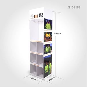 Étagère de supermarché en carton publicitaire, présentoir en carton pour vêtements et veste légère - Product Image 4
