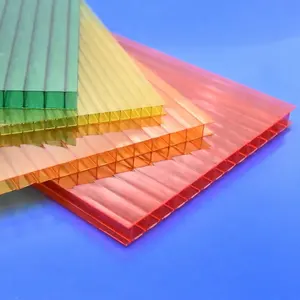 Twinawall Polycarbonate Sheet Pc Polycarbonate Transparent Hollow Plastic Roof Tile Price