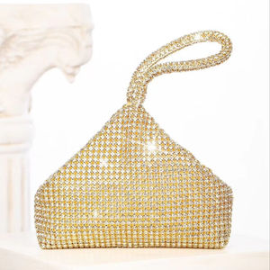 Bolso de Mano de Moda para Mujer DAQI, Nuevo, Tipo Clutch, para Eventos Nocturnos, Impermeable, con Cierre de Cremallera, Dos Correas de Cadena, Forro de Poliéster, Adorno de Cuentas y Diamantes - Product Image 1