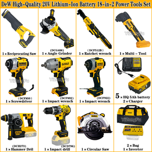 Juego de Herramientas Multiusos de 20V: Destornillador, Amoladora, Llave Inglesa, Taladro, Sierra, Herramienta Multiusos con Batería de 5.0Ah y Cargador, 18 en 1, Inalámbrico - Product Image 2