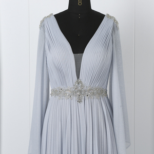 Nuovi disegni brillante <span class=keywords><strong>tulle</strong></span> fatto a mano che borda madre del vestito da sposa da sera delle donne abiti a maniche lunghe - Product Image 3