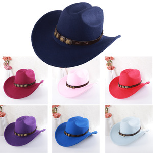 Cowboy Hat Fashion Wide Brim Wool Blend Sun Protection Outdoor Wear Artistic Retro Style Spring 2025 - Product Image 2