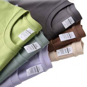 Fábrica de alta calidad 240g 100 algodón Color sólido camiseta se puede personalizar bordado impresión barato cuello redondo camisas - Product Image 1