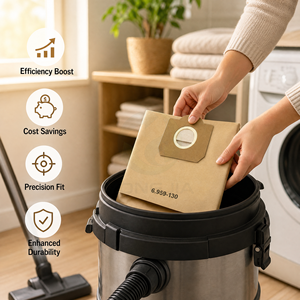 Bolsas de Filtro para Aspiradora Manuales OEM/ODM SuzhouYJ Compatibles con Karchers WD3 6.959-130.0 WD3200 WD3300 WD3500P MV3, Papel para Polvo - Product Image 5
