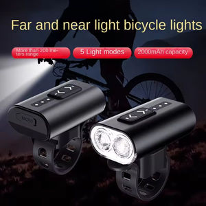 Phare de vélo étanche IPX5, rechargeable par USB, lumières LED pour vélo avec faisceau haut/bas, batterie 2000 mAh pour utilisation en extérieur - Product Image 2
