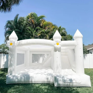PVC extérieur de maison gonflable de rebond de château plein d'entrain blanc Offre Spéciale pour le loyer de partie d'enfants d'adultes - Product Image 4