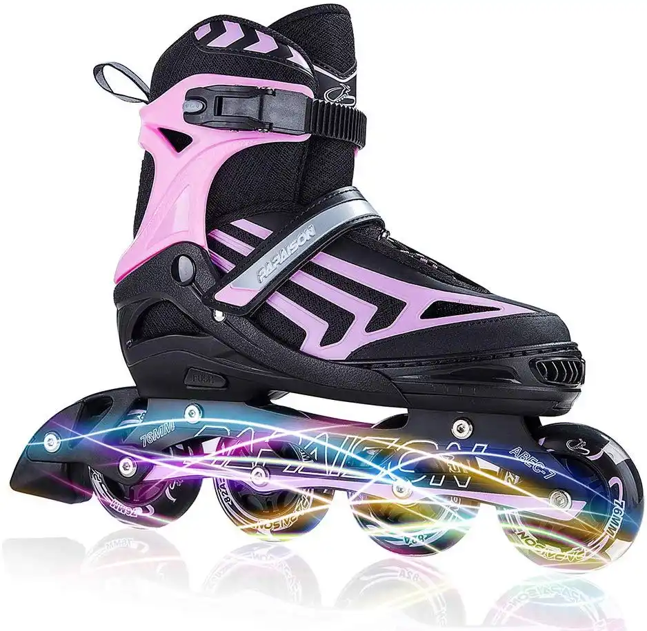 인기있는 4*76mm 바퀴 소년 소녀 조정 가능한 크기 스케이트 신발 인라인 롤러 스케이트 PP 쉘