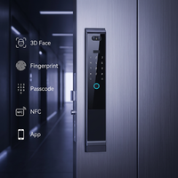 Serrure de porte intelligente Vertexis à reconnaissance faciale 3D et empreinte digitale, sans clé, WiFi, Cloud - Sécurité numérique en alliage d'aluminium Tuya