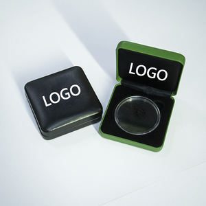 カスタムロゴPUレザー記念コイン表示ボックス高品質バッジ収納ボックス - Product Image 1