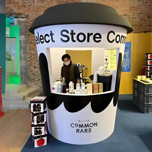 ตู้ขายอาหารเคลื่อนที่ขนาดเล็ก รูปทรงแก้วชานม สำหรับขายเครื่องดื่ม กาแฟ ไอศกรีม โปรโมชั่นลดราคา - Product Image 1