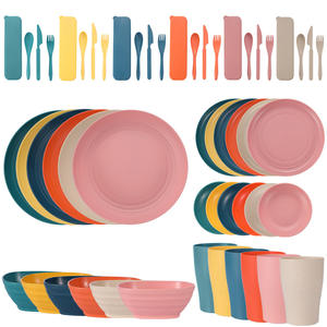 WONDERFUL, 54 Uds., juegos <span class=keywords><strong>de</strong></span> vajilla <span class=keywords><strong>de</strong></span> paja <span class=keywords><strong>de</strong></span> trigo, platos <span class=keywords><strong>de</strong></span> plástico irrompibles, juegos <span class=keywords><strong>de</strong></span> cuencos, cubiertos <span class=keywords><strong>de</strong></span> <span class=keywords><strong>Picnic</strong></span> <span class=keywords><strong>de</strong></span> viaje, juegos <span class=keywords><strong>de</strong></span> cena para <span class=keywords><strong>6</strong></span> <span class=keywords><strong>personas</strong></span> - Product Image 2