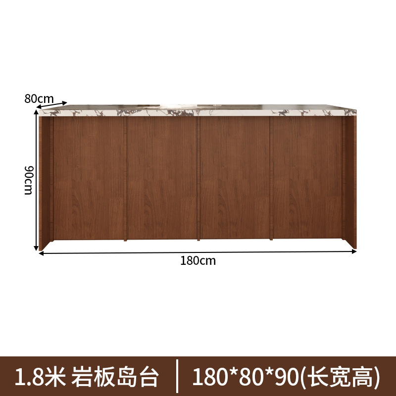 Gabinete de madera de nogal de 180*80*90 con encimera de piedra sinterizada Bulgari