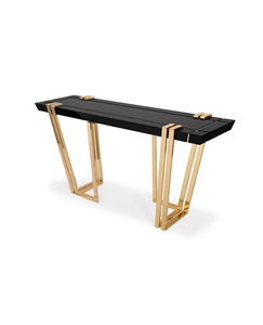 Hot Sale Luxury Lobby Gold Stainless Steel Wooden <strong>Small</strong> Black <strong>Console</strong> <strong>Table</strong> Plexiglass <strong>Hallway</strong> <strong>Console</strong> <strong>Table</strong> - Product Image 1