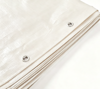 Bâche en polyéthylène robuste, imperméable, résistante aux UV, couleur blanc cassé