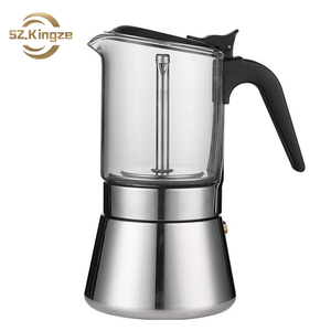 Kingze 4/6/9 <span class=keywords><strong>tazas</strong></span> percolador <span class=keywords><strong>cafetera</strong></span> <span class=keywords><strong>2</strong></span> en 1 Expresso <span class=keywords><strong>Greca</strong></span> estufa superior clásico italiano Espresso café Moka ollas - Product Image 1