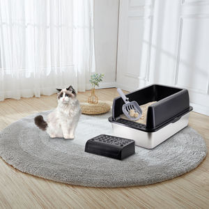 Grande parede alta Side <span class=keywords><strong>Litter</strong></span> <span class=keywords><strong>Box</strong></span> para gatos múltiplos Easy Clean aço inoxidável Cat <span class=keywords><strong>Litter</strong></span> Bacia Pá Bandeja - Product Image 6