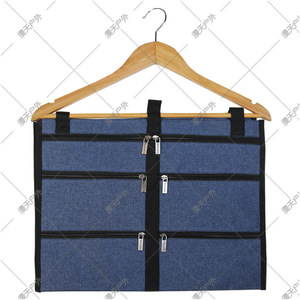 Clothing Organizer Multi Pocket Oxford Cloth Hanging <b>Storage</b> Bag For Home Wardrobe Key <b>Storage</b> Hook Type Gray - Product Image 2
