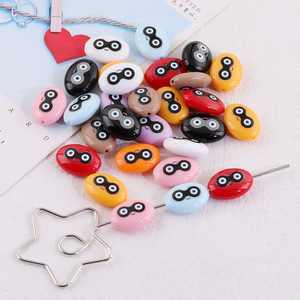 Cuentas Sueltas Ovaladas con Emojis, de Resina Acrílica, con Orificio Recto, para Manualidades y Joyería, Color Aleatorio - Product Image 4