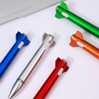 Fusée Forme Roller Stylos Espace Stylo À Bille Avec Lumière pour École Bureau Papeterie Logo Personnalisé Cadeau Fusée Stylo