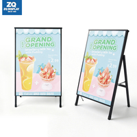 Cadre d'affichage lumineux rechargeable pour extérieur, panneau publicitaire éclairé pour vente, facile à changer, panneau publicitaire LED en forme de A, menu électronique