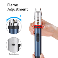 Flamme Rouge Coupe-Vent Briquet LED Cool Styling Butane Gaz Allume-cigare Camping En Alliage De Zinc Moderne Rechargeable