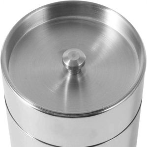 Wholesale 400ml 560ml Matcha Silver Stainless Steel Tea Canister with Double Lid Leak-Proof for Household <b>Food</b> Storage - Product Image 3