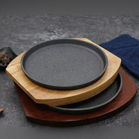 ESTICK Plaque de cuisson Teppanyaki en fonte antiadhésive, facile à nettoyer, pour usage commercial, vente ambulante, poêle à steak circulaire, poêle domestique