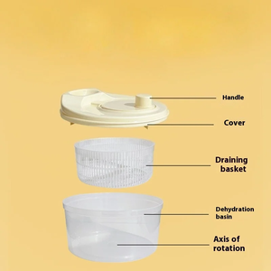 Vegetable Dehydrator Salad Spinner Dryer Fruit Food Drain Basket Quick Washing Manual Centrifuge Storage Basket Kitchen tool - Product Image 2