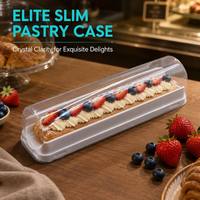 Boîte de boulangerie en plastique PET transparente jetable de qualité alimentaire, personnalisable, pour pain long et gâteau éponge, vente en gros