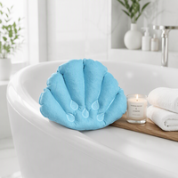Oreiller de bain gonflable carré moderne et écologique en tissu éponge imperméable pour spa, vente en gros