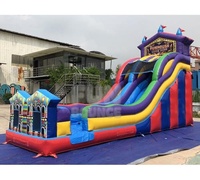 Toboggan gonflable de surf de 20 pieds avec piscine amovible en PVC, usage commercial extérieur