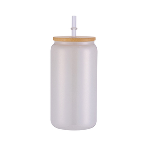 Haute qualité nouveau blanc paillettes Sublimation verre peut coloré miroitant 16oz Sublimation blanc Mason tasse bambou couvercle bulle tasse à thé - Product Image 4